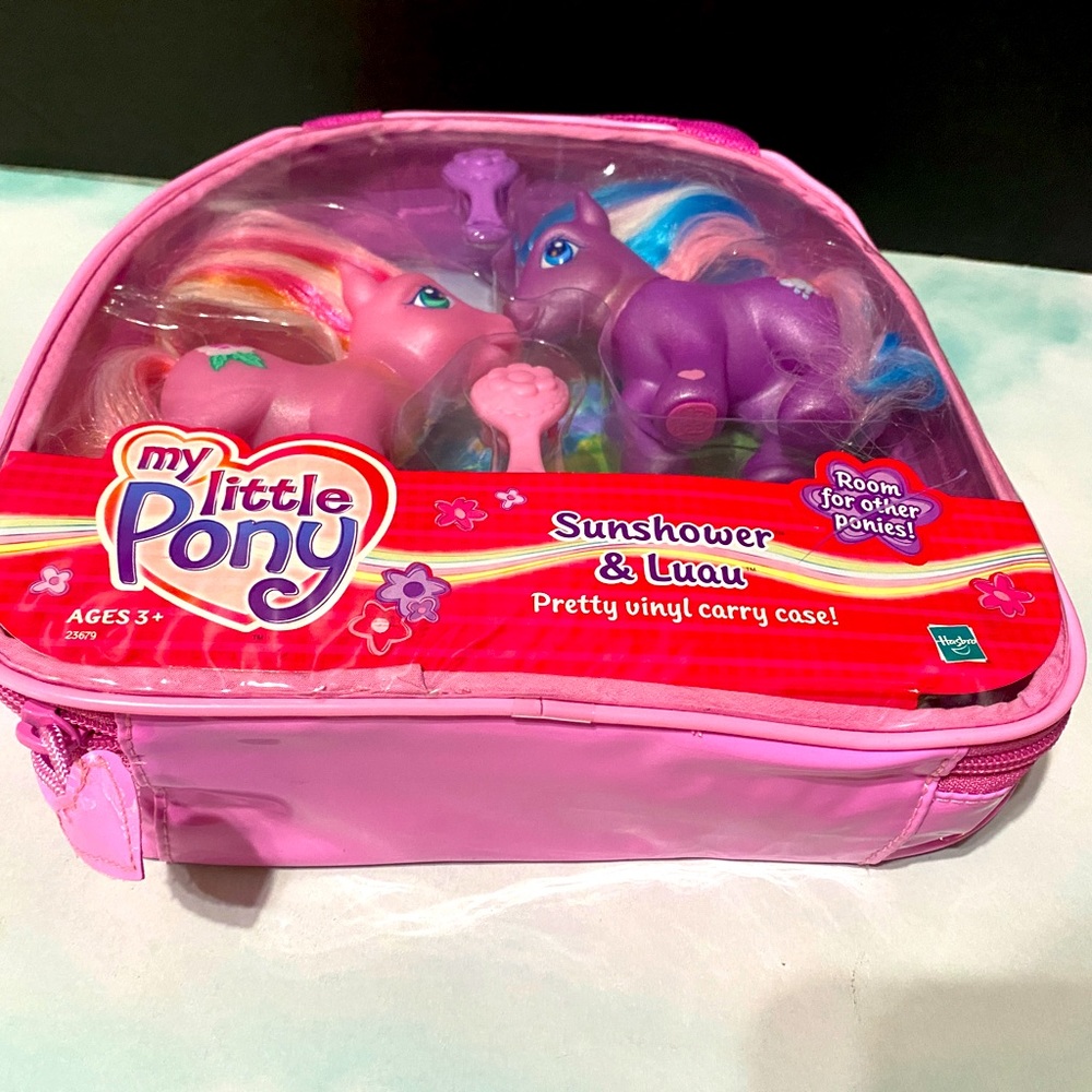 MY LITTLE PONY G3 NWT VTG 2004 SUNSHOWER & LUAU PONIES w/PRETTY VINYL CARRY CASE - Picture 9 of 14